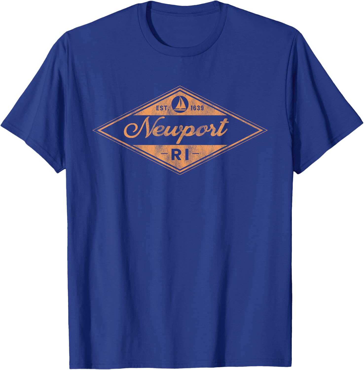 Vintage Newport, RI Boating Established 1639 Beach Souvenir T-Shirt - T-Shirt | Royal