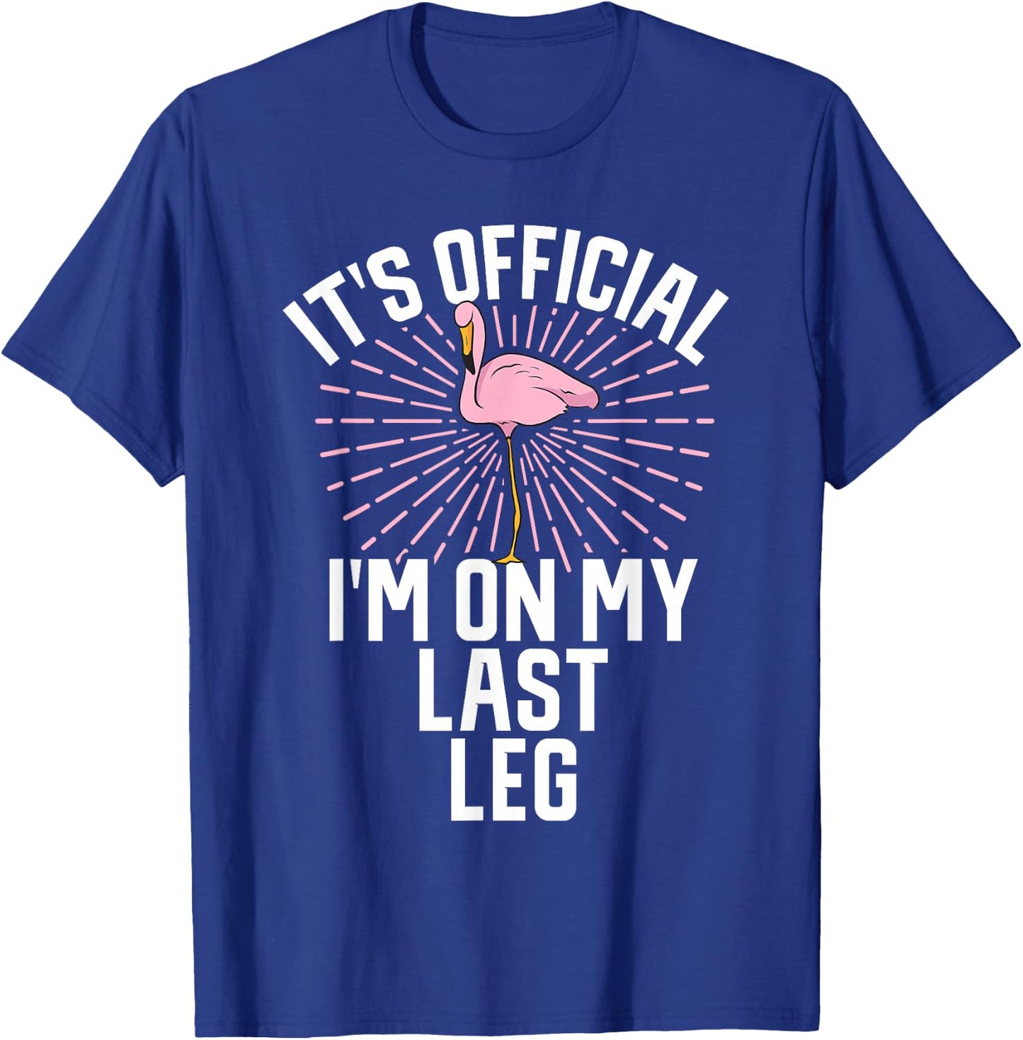 Its Official Im On My Last Leg Flamingo Amputee Amputation T-Shirt - T-Shirt | Royal
