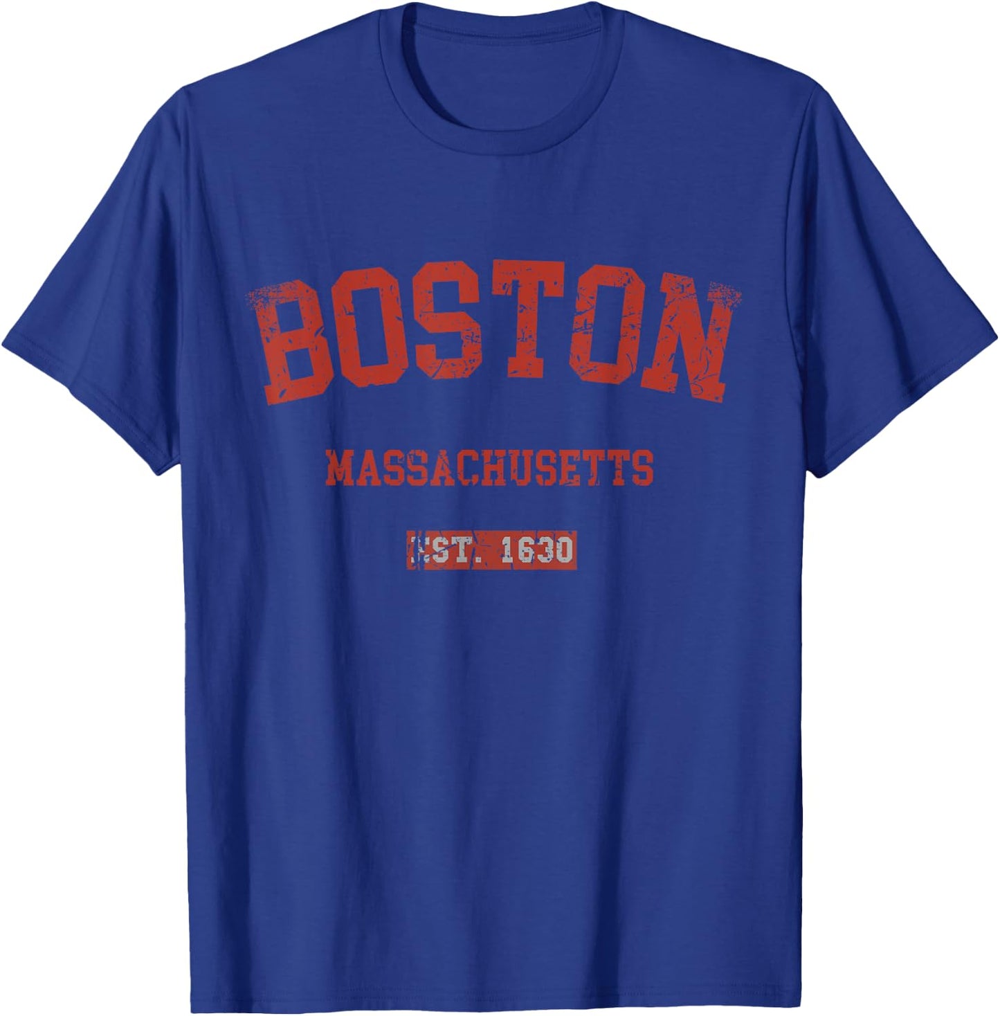 Vintage Boston Massachusetts MA Athletic Style Sports Design T-Shirt - T-Shirt | Royal