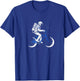 Moon Cycle Astronaut on Bicycle Space Galaxy T-Shirt - T-Shirt | Royal