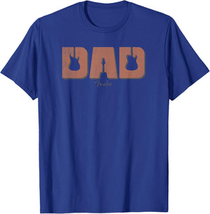 Fender Father's Day Rock Dad Guitars Font Logo T-Shirt - T-Shirt | Royal