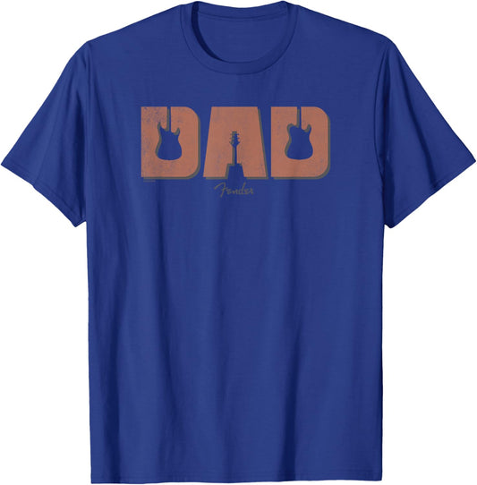 Fender Father's Day Rock Dad Guitars Font Logo T-Shirt - T-Shirt | Royal