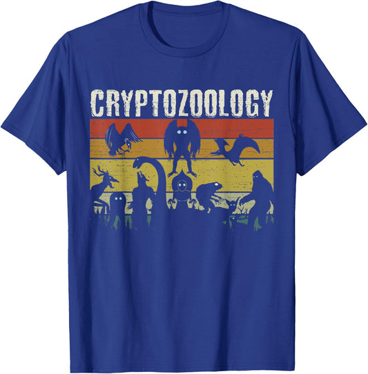Cute Cryptid Monsters Bigfoot Mothman Dogman Cryptozoology T-Shirt - T-Shirt | Royal