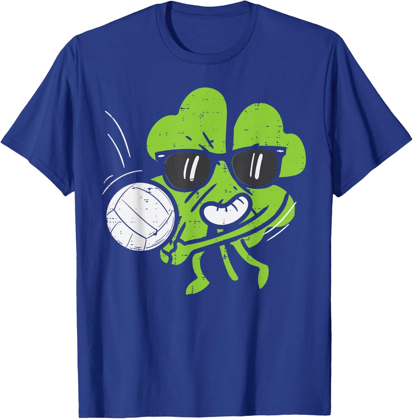 Shamrock Playing Volleyball Cute St Patricks Day Boys Girls T-Shirt - T-Shirt | Royal