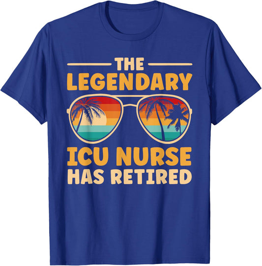 Retired ICU Nurse Retirement T-Shirt - T-Shirt | Royal