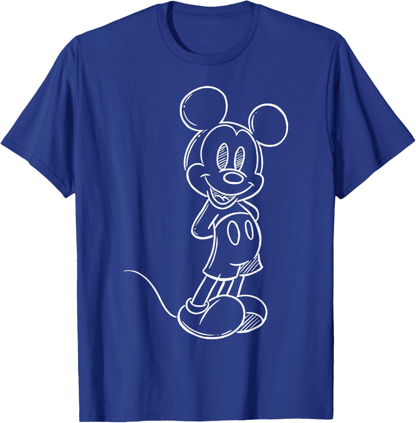 Disney Mickey & Friends Mickey White Sketch T-Shirt - T-Shirt | Royal