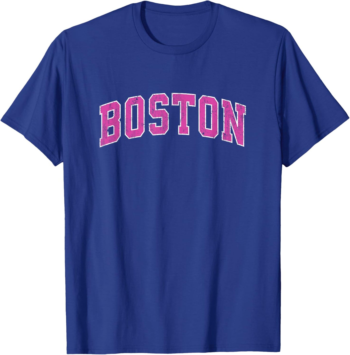 Boston Massachusetts MA Vintage Sports Design Pink Design T-Shirt - T-Shirt | Royal
