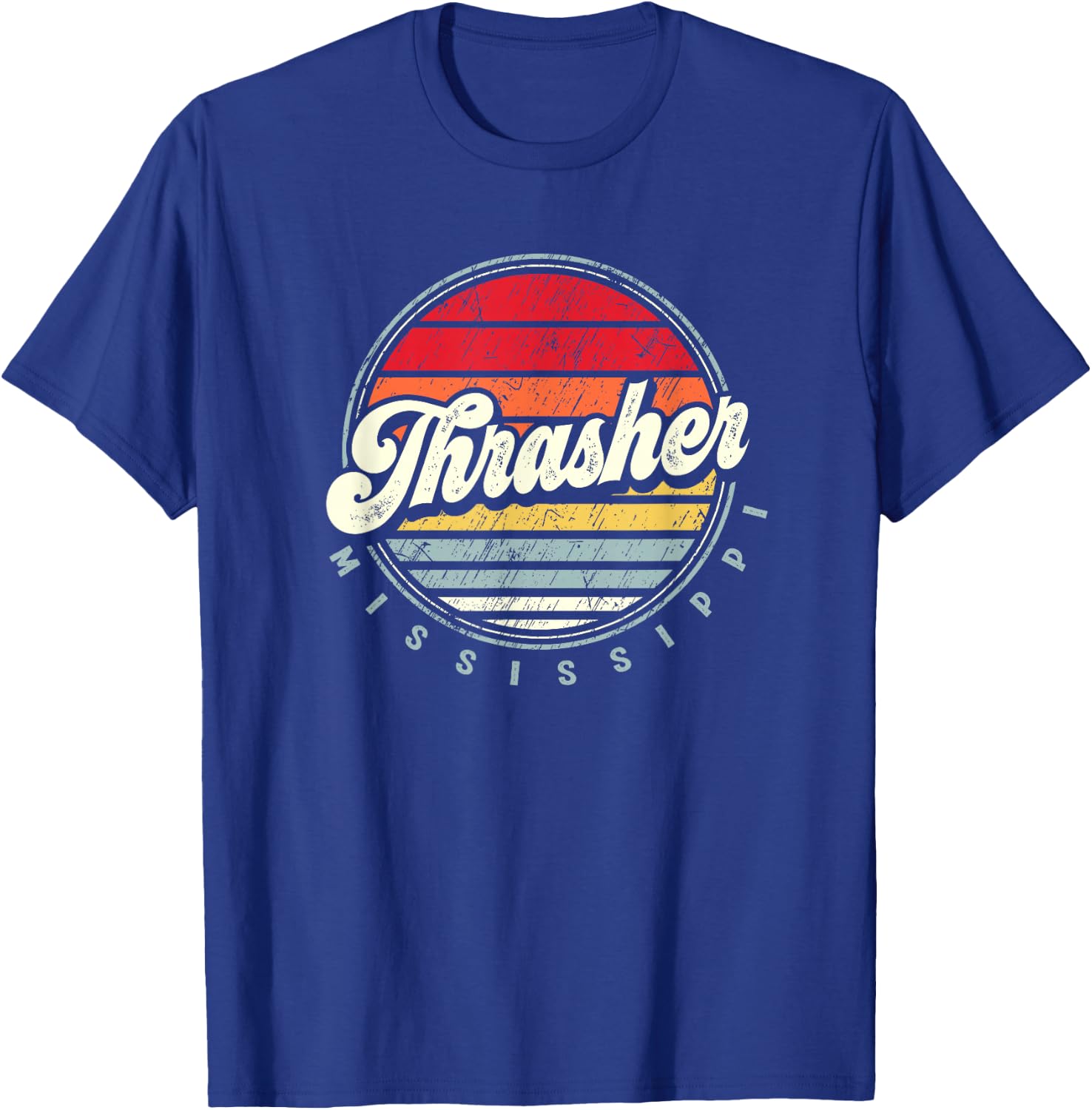Retro Thrasher Home State Cool 70s Style Sunset T-Shirt - T-Shirt | Royal