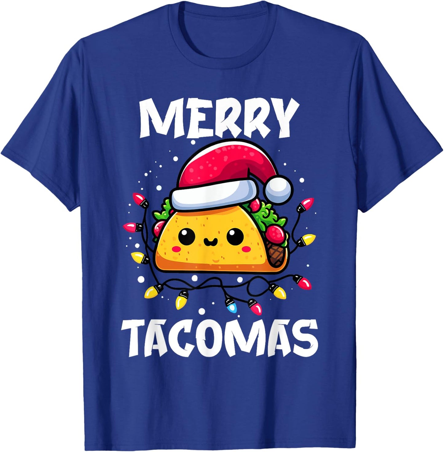 Merry Tacomas Christmas Taco Santa Claus Hat Funny Boys T-Shirt - T-Shirt | Royal