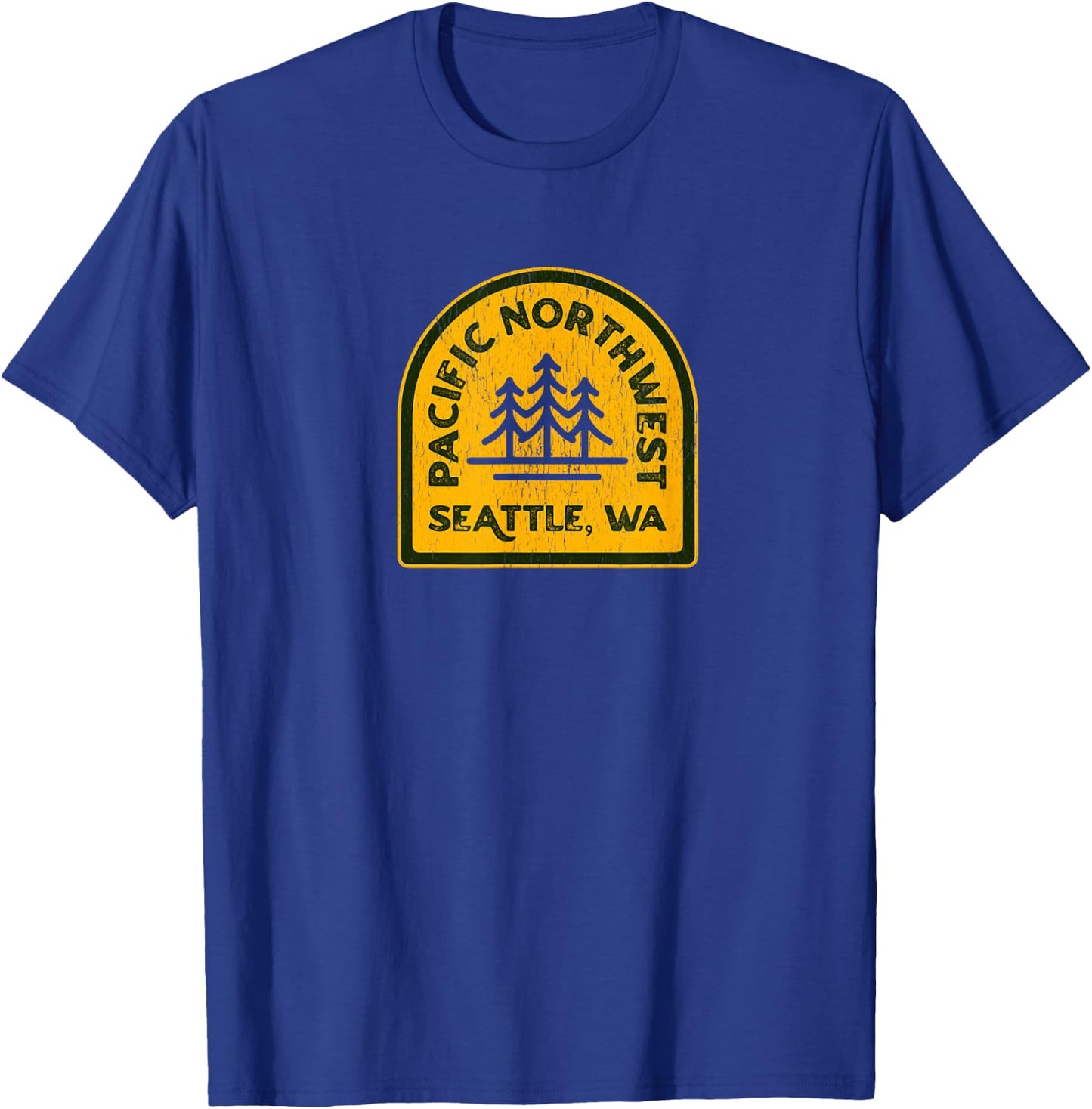 Vintage Seattle Washington PNW Pacific Northwest T-Shirt - T-Shirt | Royal