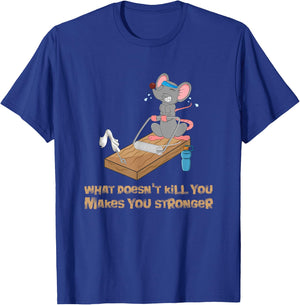 Mouse Training Mousetrap Fitness Workout Bench Press Funny T-Shirt - T-Shirt | Royal