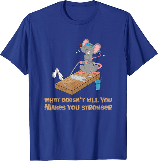 Mouse Training Mousetrap Fitness Workout Bench Press Funny T-Shirt - T-Shirt | Royal