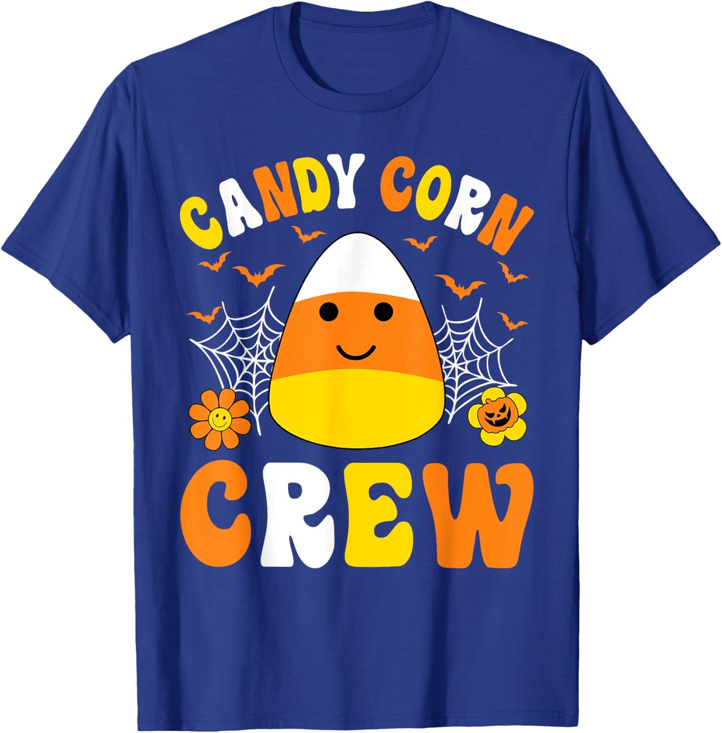 Cute Candy Corn Crew Squad Kids Boys Girls Halloween Costume T-Shirt - T-Shirt | Royal