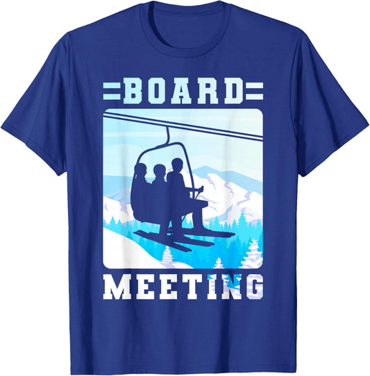 Snowboard Board Meeting Ski Lift Skier Winter Sports T-Shirt - T-Shirt | Royal