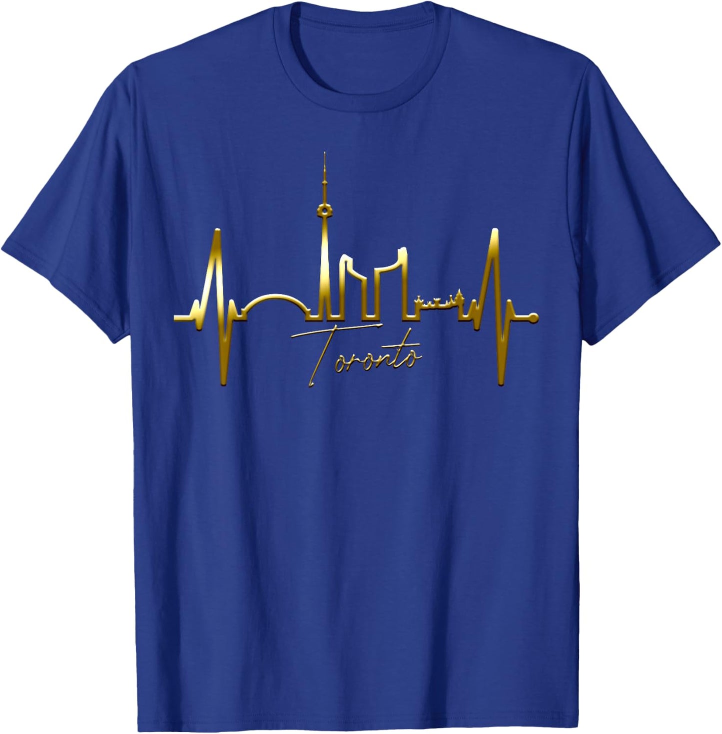 Toronto Skyline Heartbeat Canadian Lover I Love Canada T-Shirt - T-Shirt | Royal
