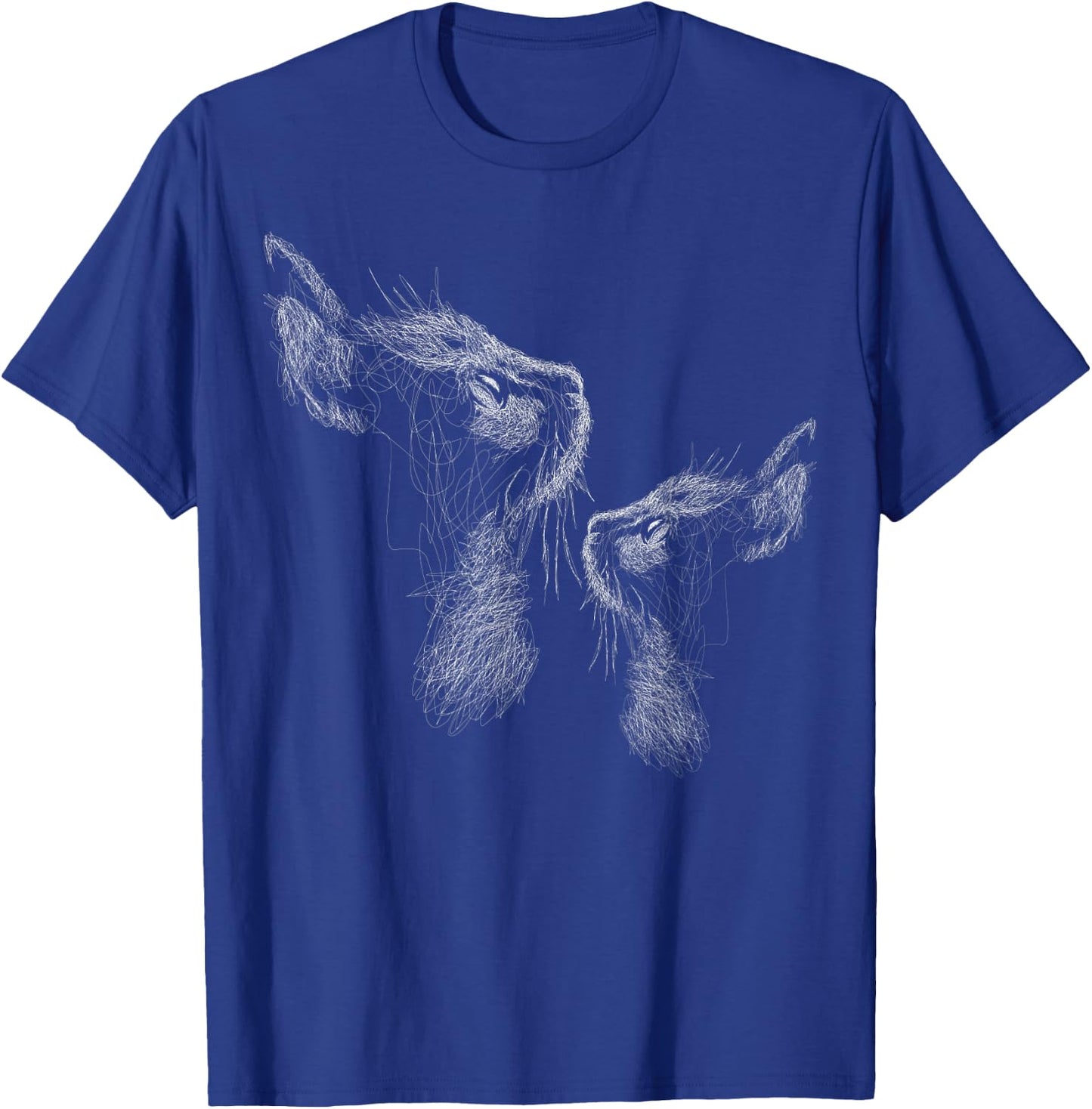 cute two cat scribble art sketch for lover cats kitty kitten Women Kids T-Shirt - T-Shirt | Royal