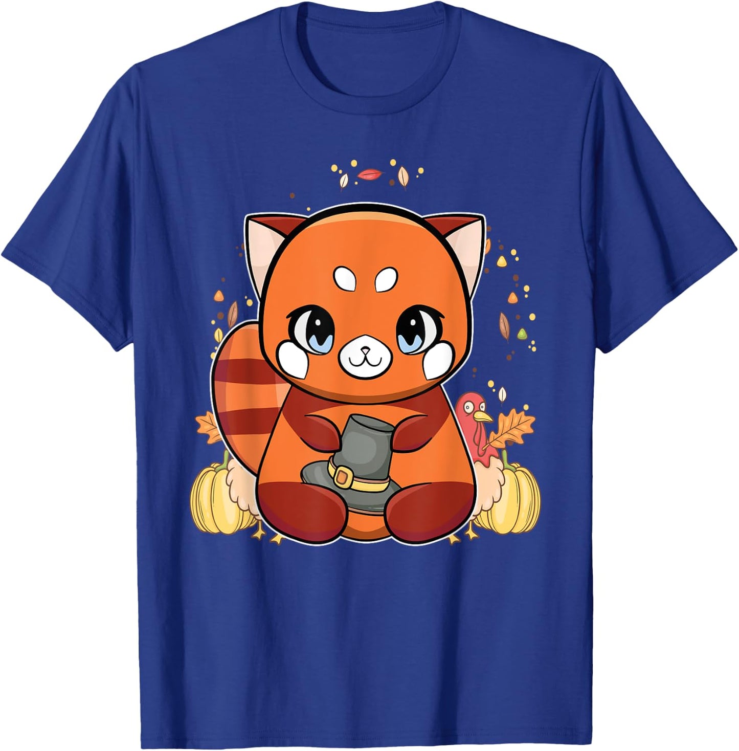 Red Panda With Hat Thanksgiving T-Shirt - T-Shirt | Royal