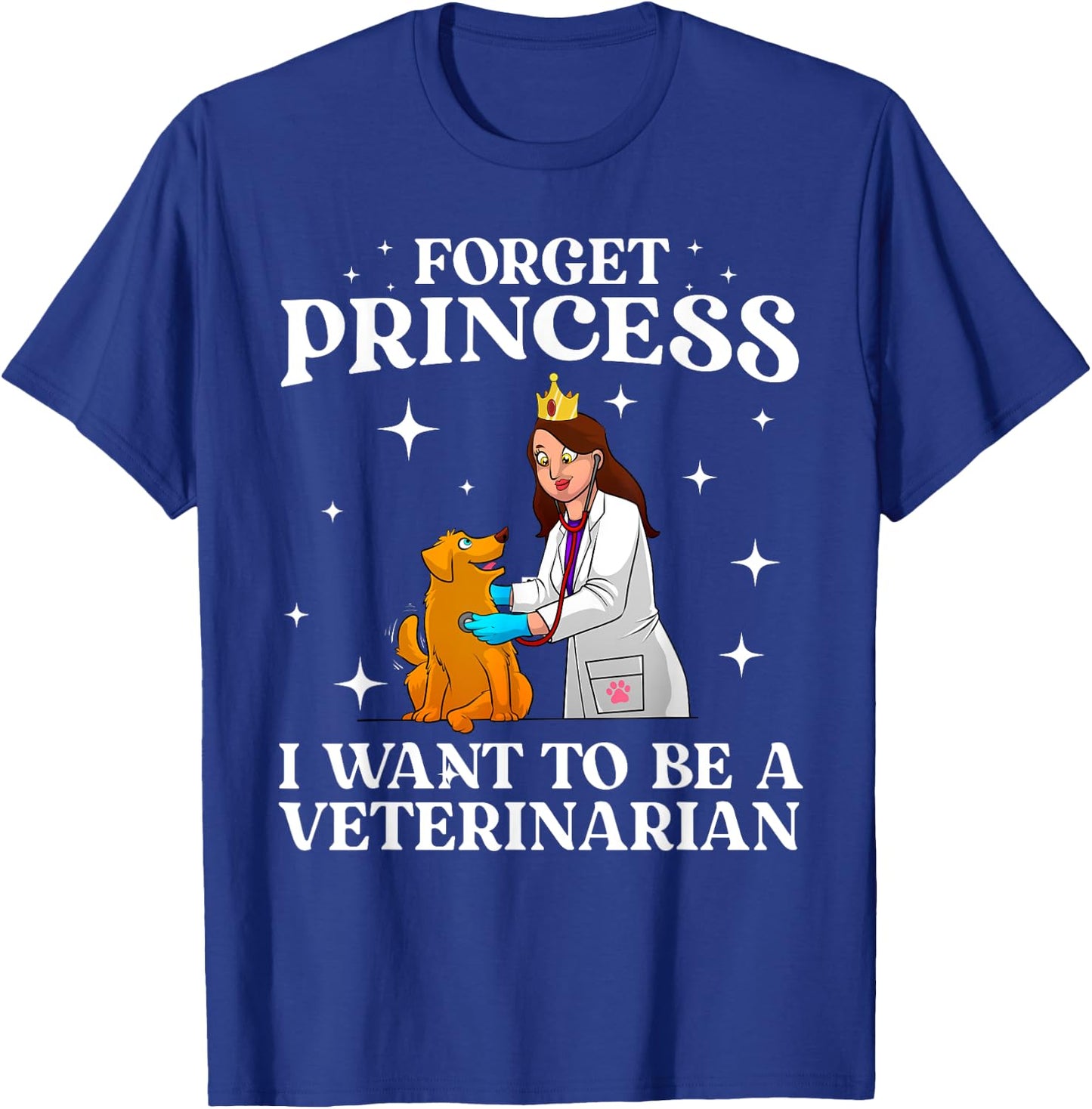 Cool Veterinarian Art Girls Kids Vet Tech Student T-Shirt - T-Shirt | Royal