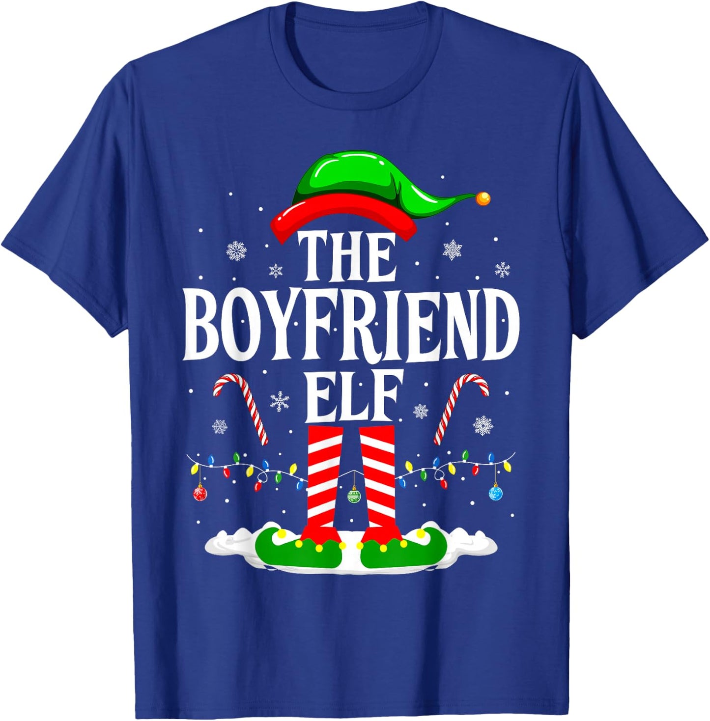 The Boyfriend Elf Funny Xmas Elf Matching Family Christmas T-Shirt - T-Shirt | Royal