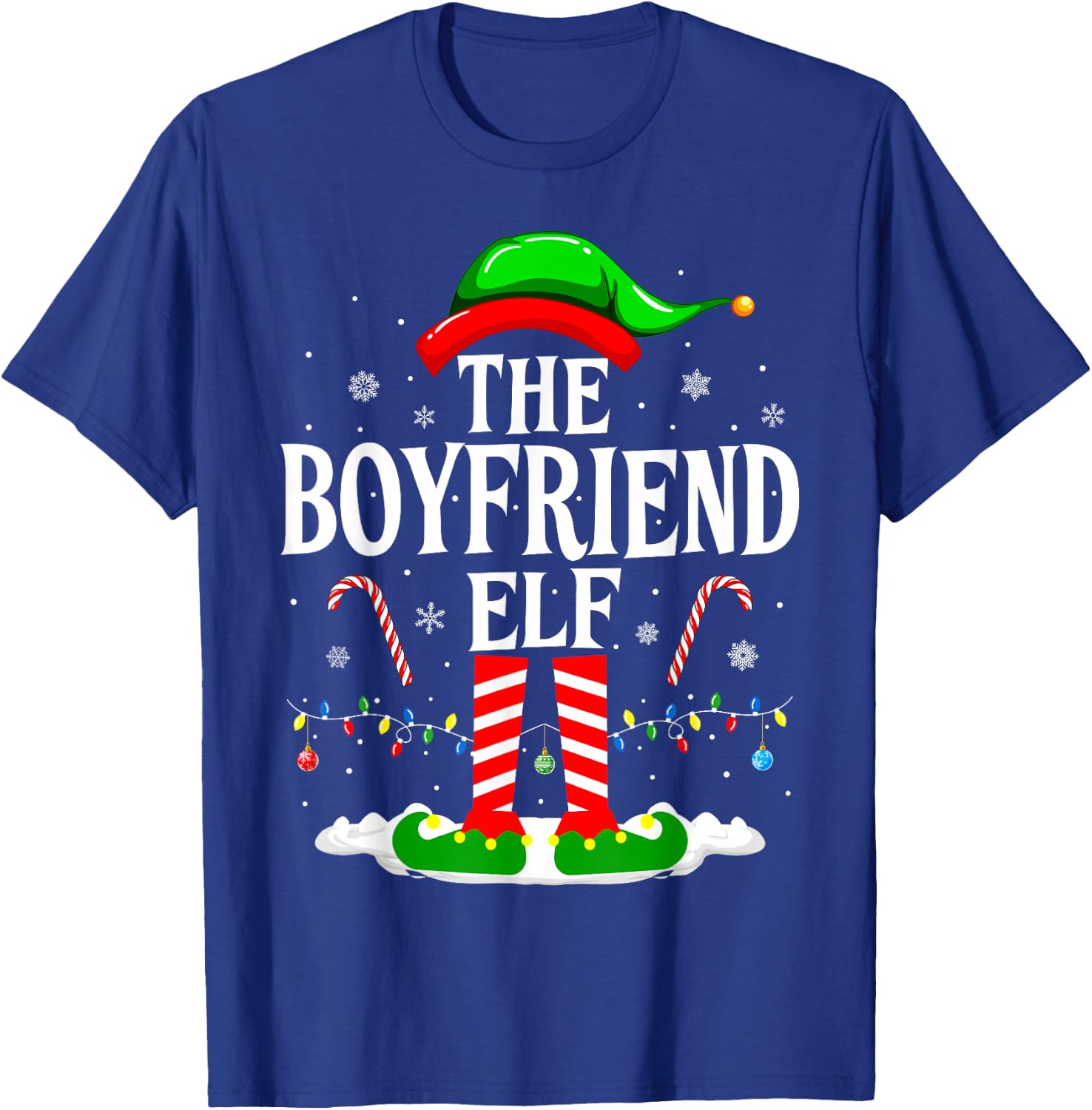 The Boyfriend Elf Funny Xmas Elf Matching Family Christmas T-Shirt - T-Shirt | Royal