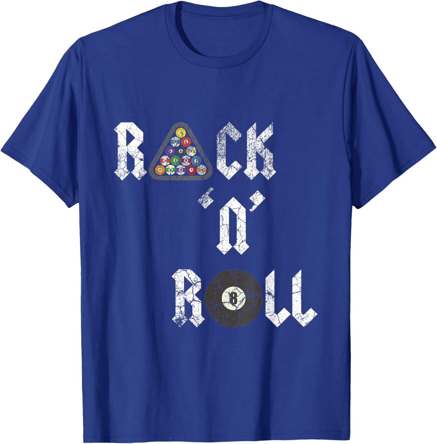 Rack 'N' Roll Funny pool billiards cue sports eight ball 2 T-Shirt - T-Shirt | Royal
