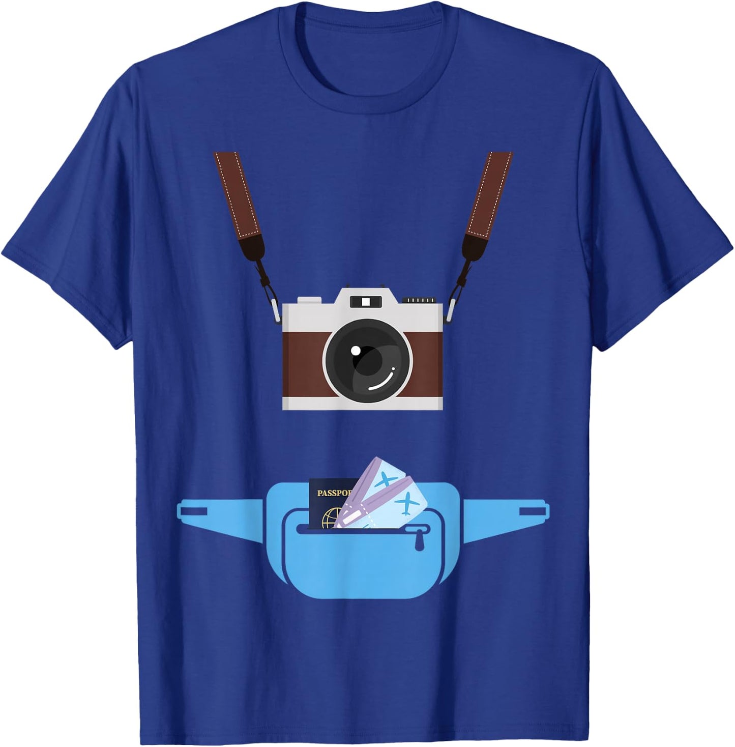 Tourist Spirit Day Camera Passport Fanny-Pack T-Shirt - T-Shirt | Royal