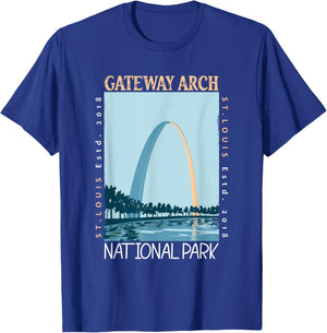 Gateway Arch National Park Distressed Vintage T-Shirt - T-Shirt | Royal
