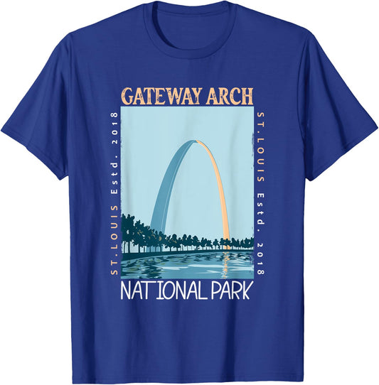 Gateway Arch National Park Distressed Vintage T-Shirt - T-Shirt | Royal