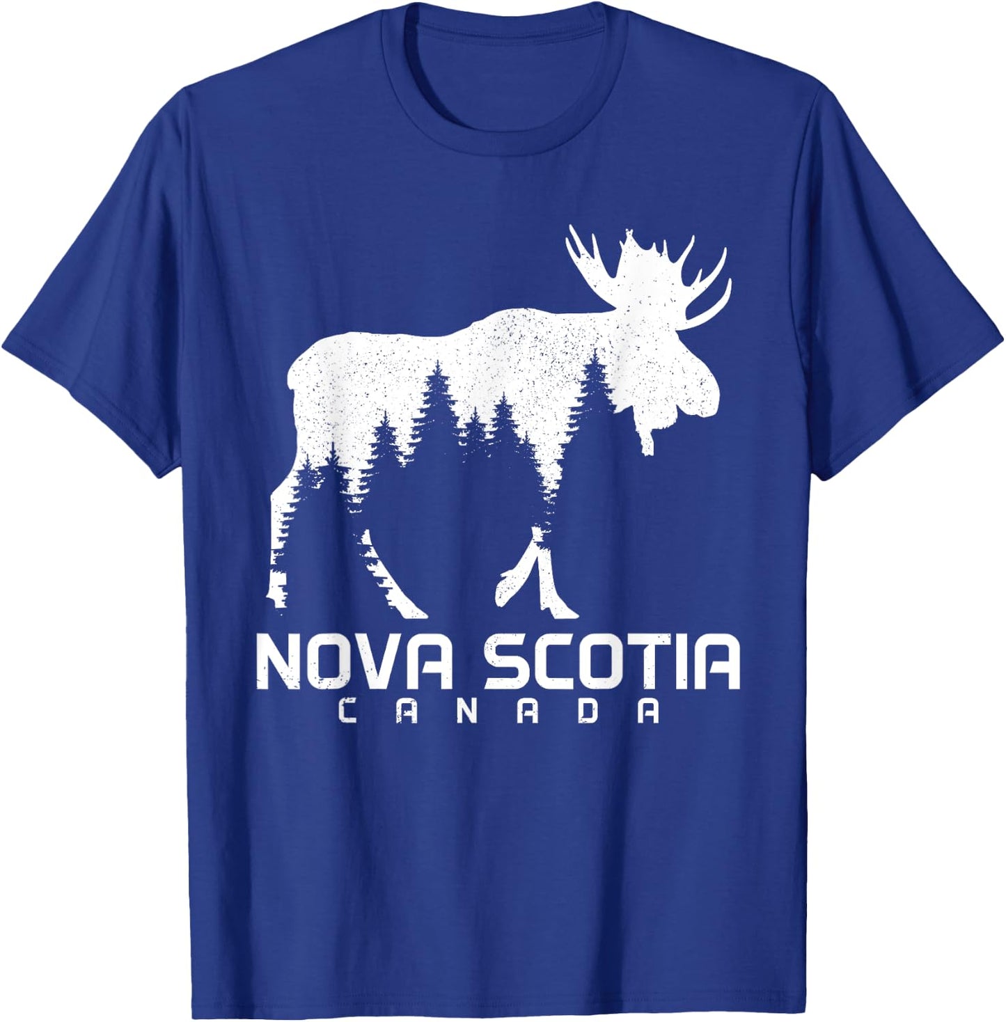 Nova Scotia Canada Vintage Pride Souvenir Moose Nature T-Shirt - T-Shirt | Royal
