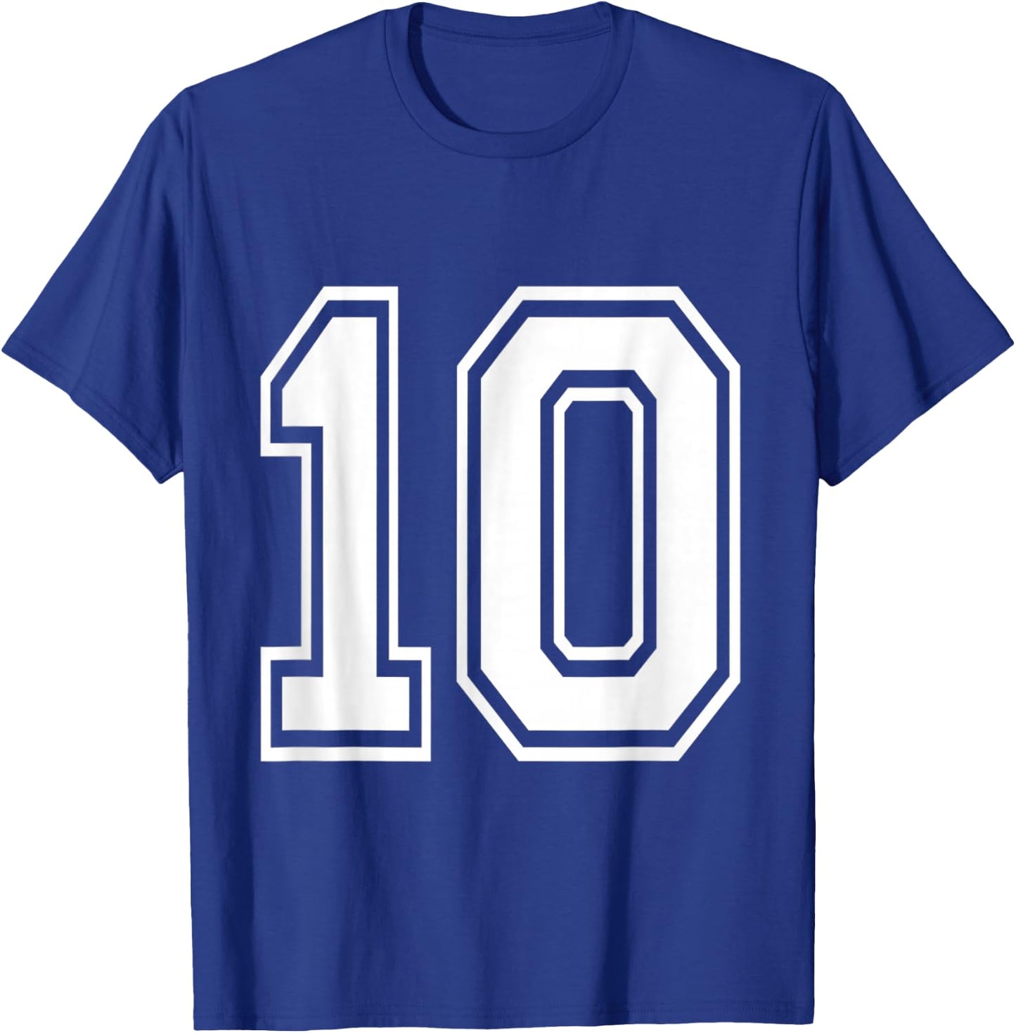Number 10 Baseball Football Soccer Numbered Jersey T-Shirt - T-Shirt | Royal