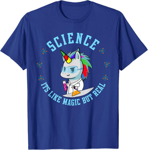 Unicorn Scientist Funny Science Is Like Magic But Real T-Shirt - T-Shirt | Royal