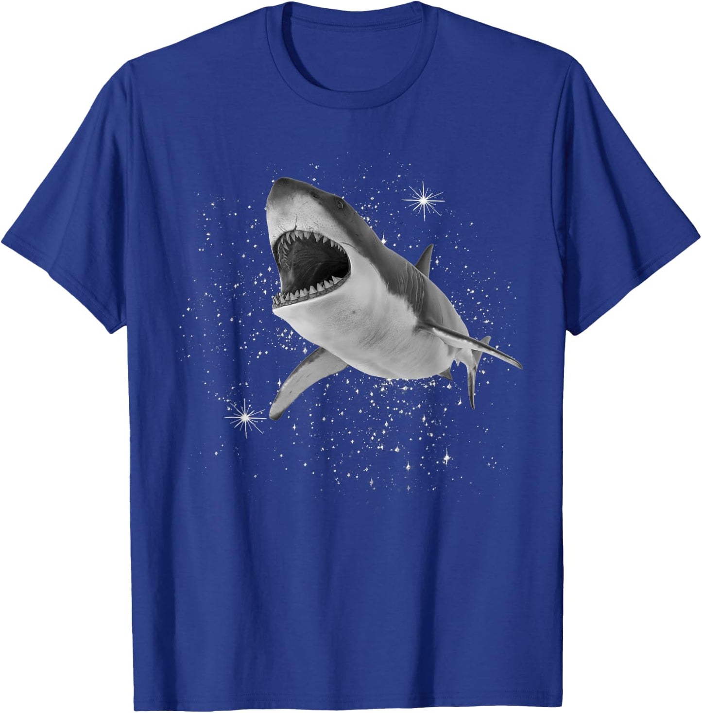 Shark Black and White Starry Stars T-Shirt - T-Shirt | Royal