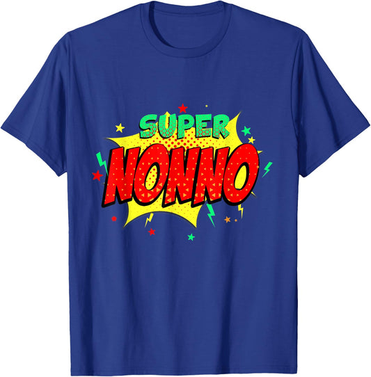 Super Nonno Comic Themed Style Superhero Fathers Day T-Shirt - T-Shirt | Royal