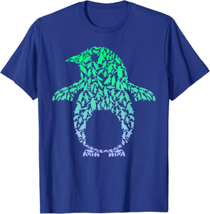 Silhouette Penguins for Penguin Lover | Boys Penguin T-Shirt - T-Shirt | Royal