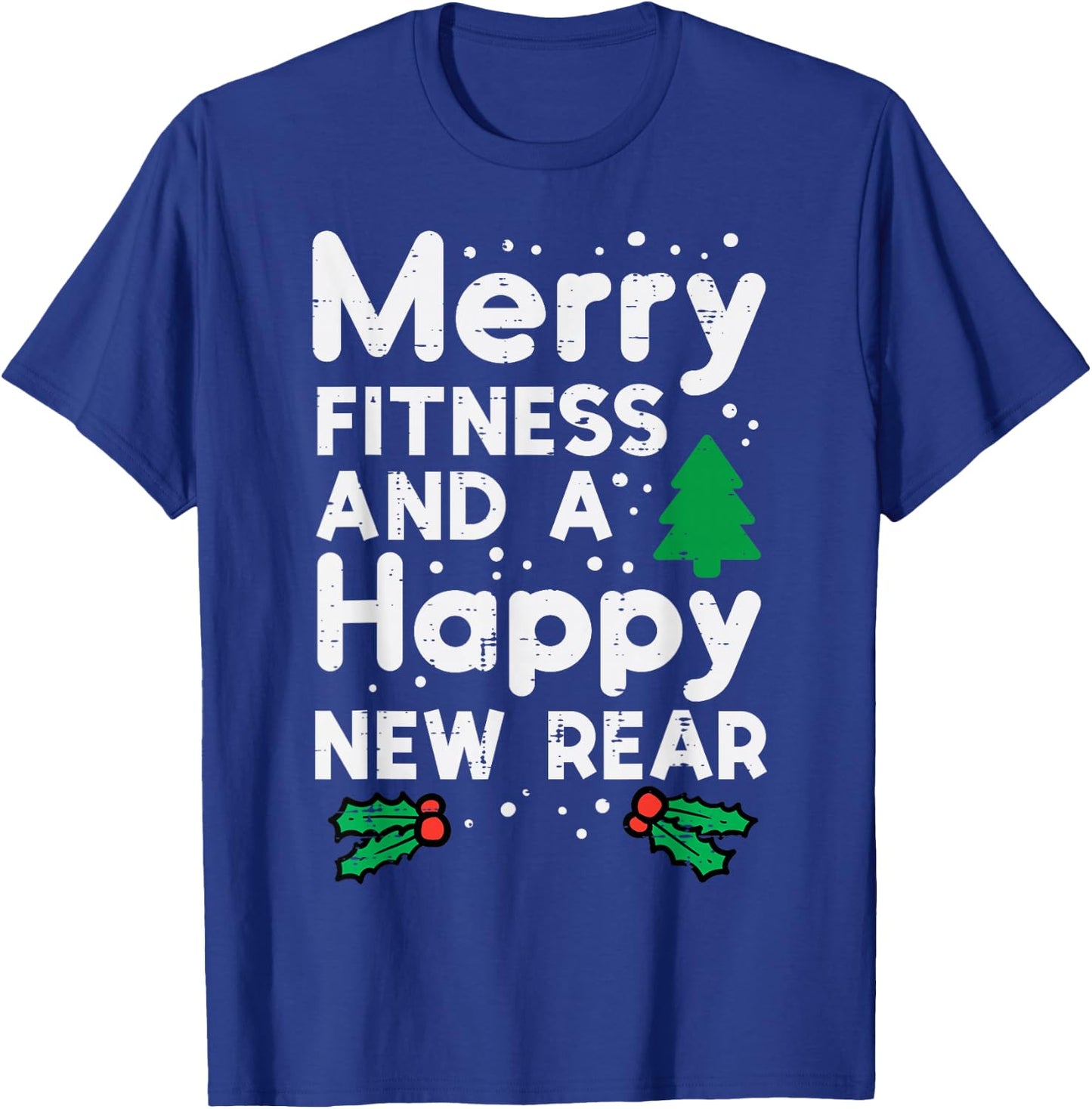 Christmas Merry Fitness Happy New Rear Xmas Workout Women T-Shirt - T-Shirt | Royal