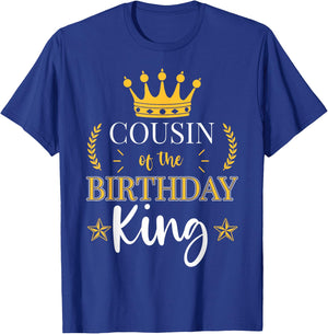 Cousin of the Birthday King Theme Party Bday Celebration T-Shirt - T-Shirt | Royal