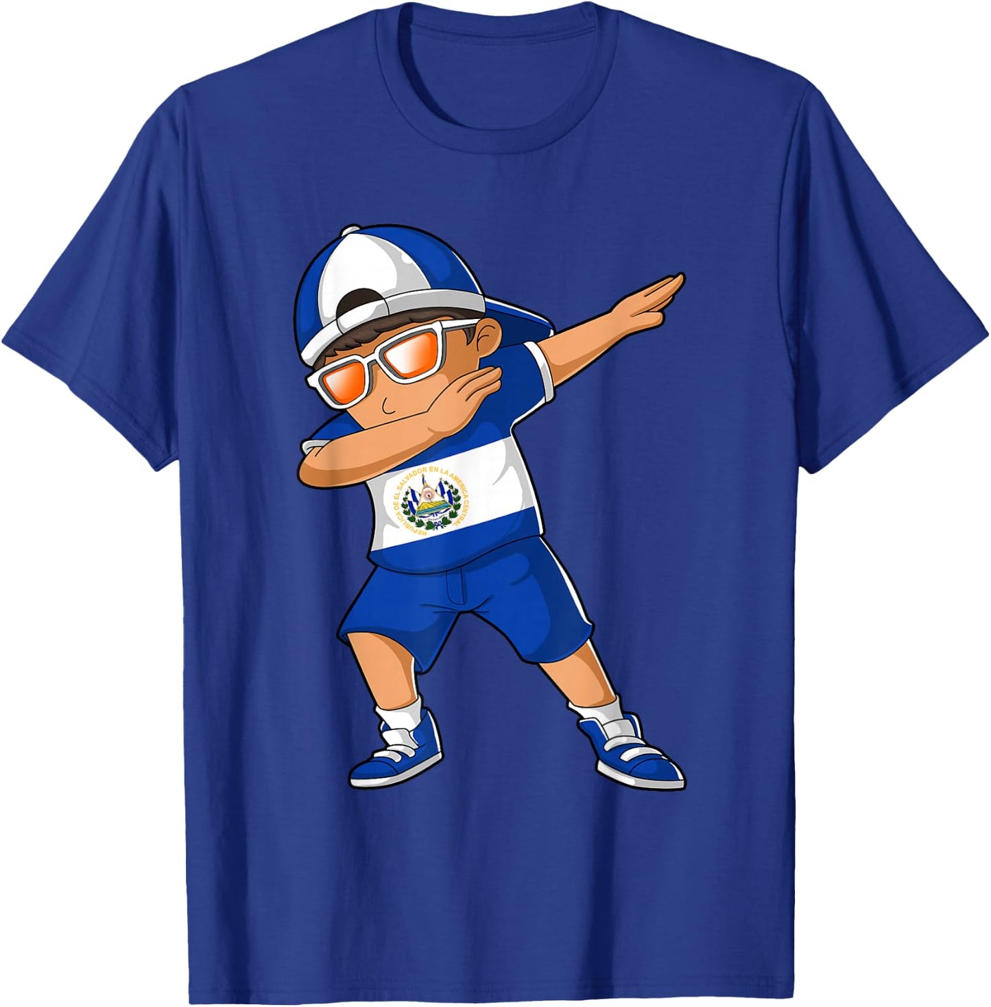 Salvadoran Boy El Salvador Kid Patriotism Roots Heritage T-Shirt - T-Shirt | Royal