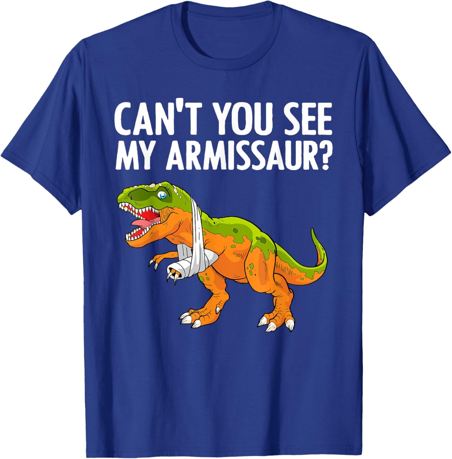 Funny Broken Arm Boy Kids Hand Wrist Injury Dinosaur T-Shirt - T-Shirt | Royal