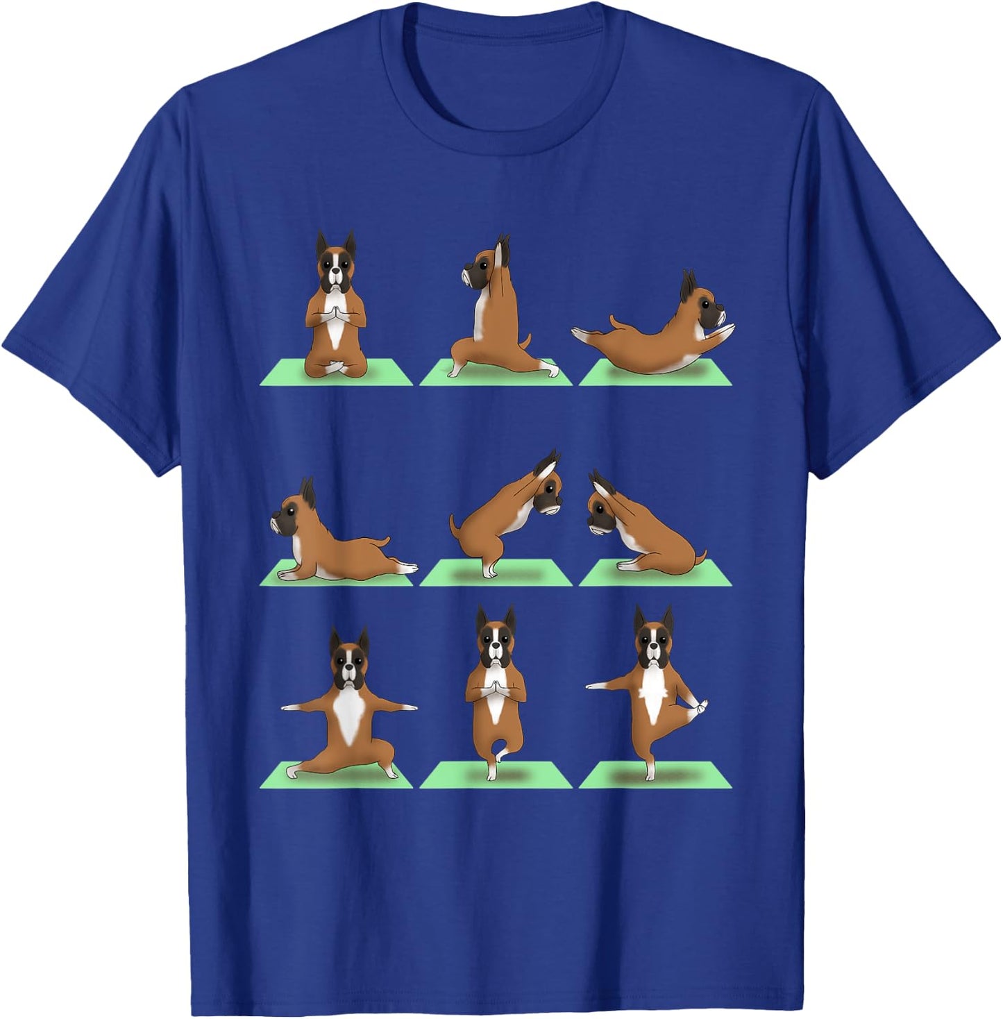 American Boxer Dog Yoga Pose Zen Workout Exercise Yogi Cute T-Shirt - T-Shirt | Royal