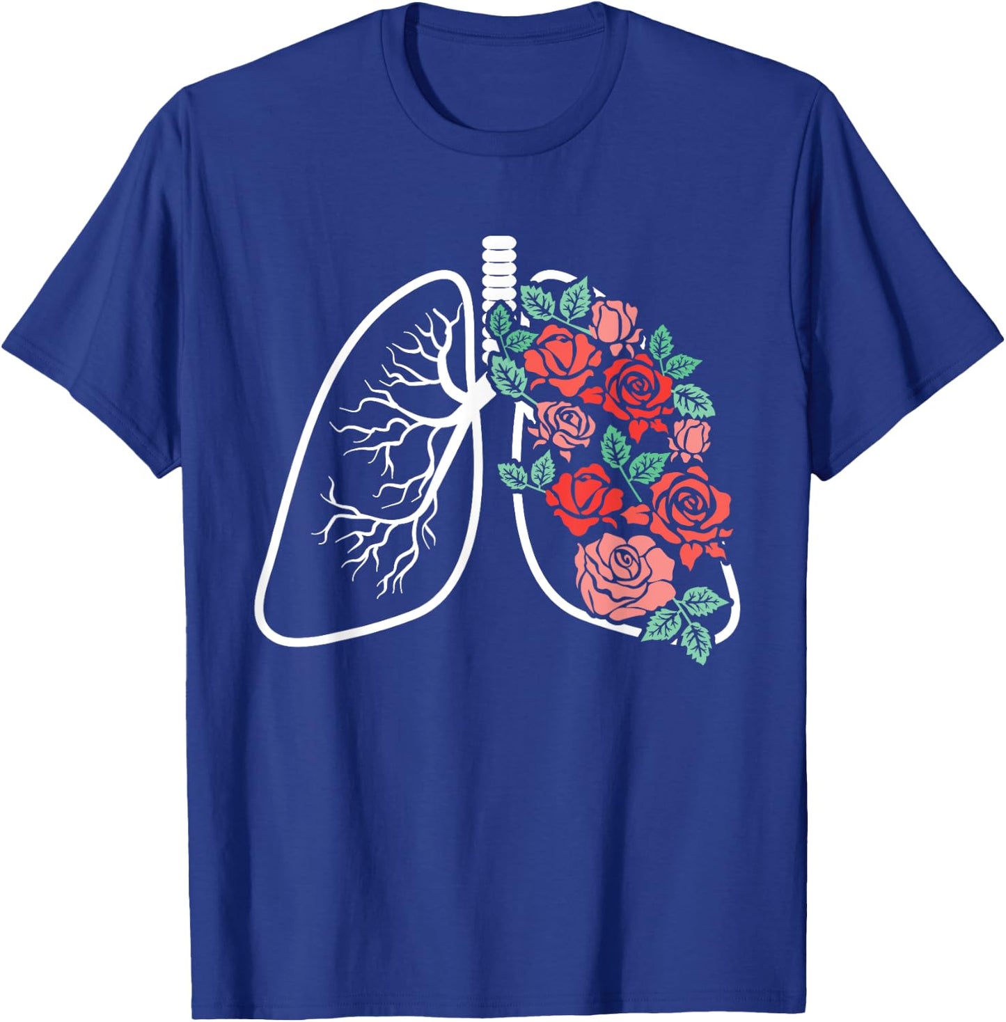 Floral Lungs Anatomical Flowers Pulmonology Student Fan T-Shirt - T-Shirt | Royal