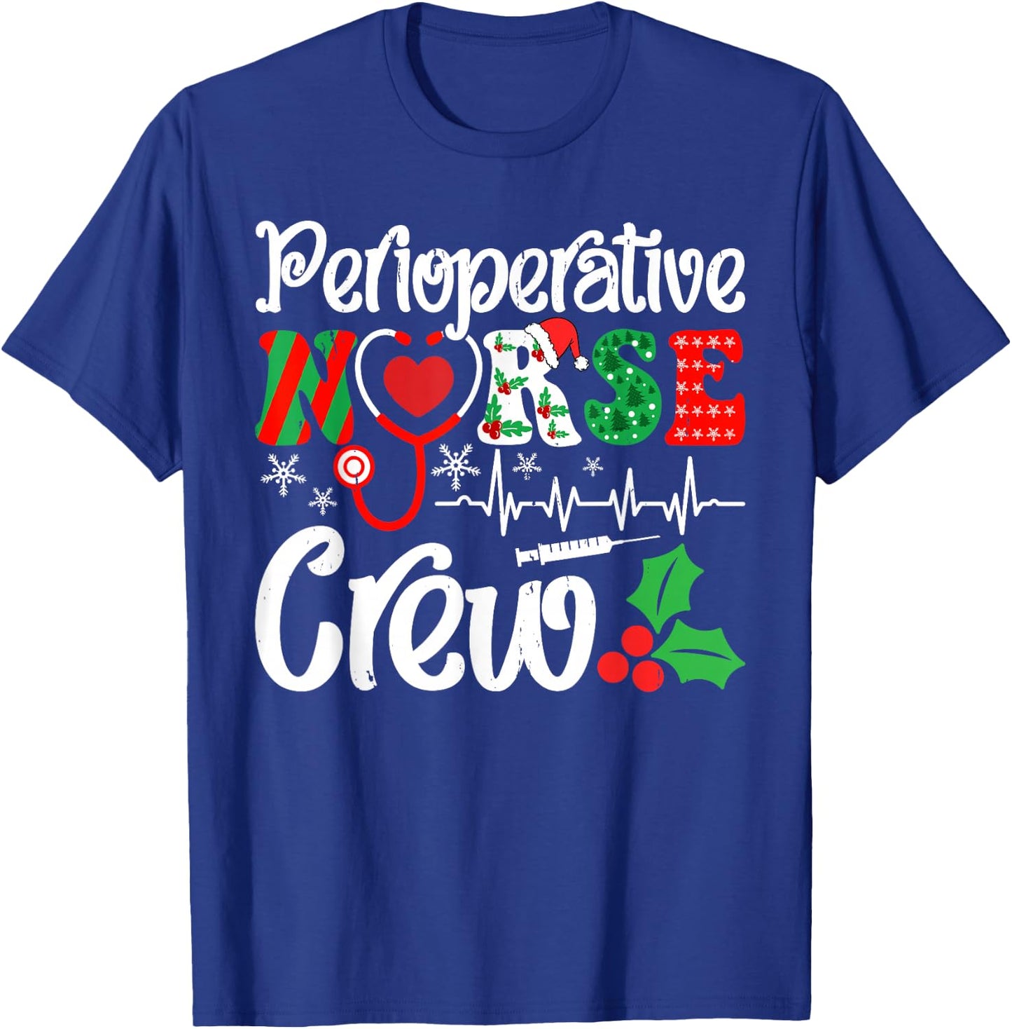Holiday Perioperative Nurse Crew Christmas Squad Nursing T-Shirt - T-Shirt | Royal