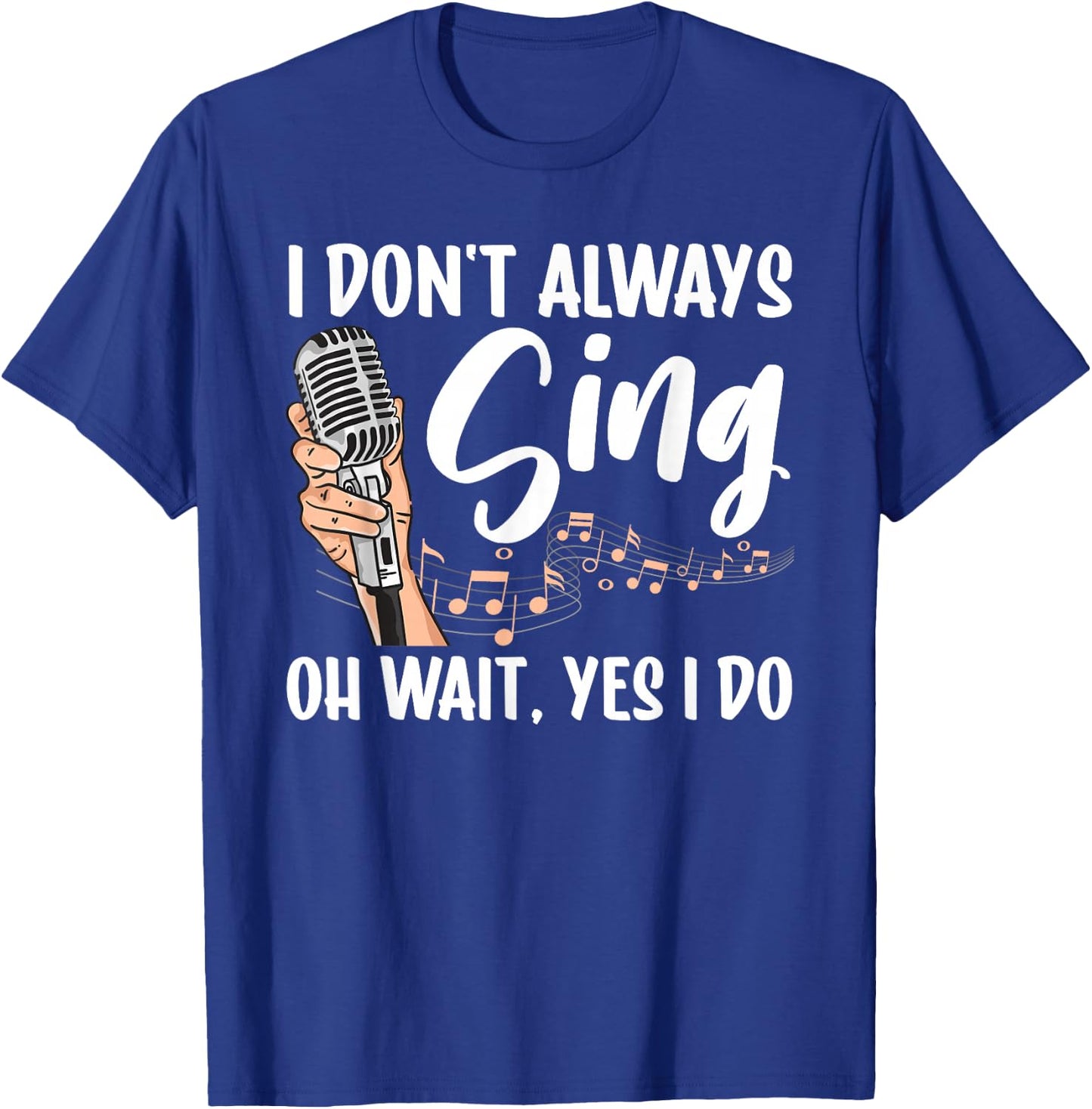 Funny Singer Women Karaoke Microphone Singing Lovers T-Shirt - T-Shirt | Royal
