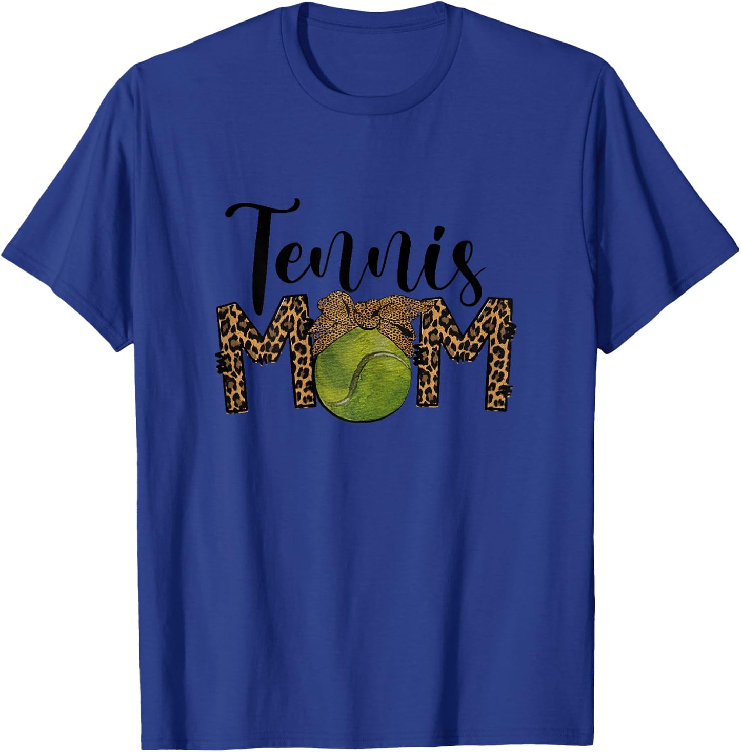 Tennis Mom Leopard Messy Bun Tennis Mothers Day 2024 T-Shirt - T-Shirt | Royal