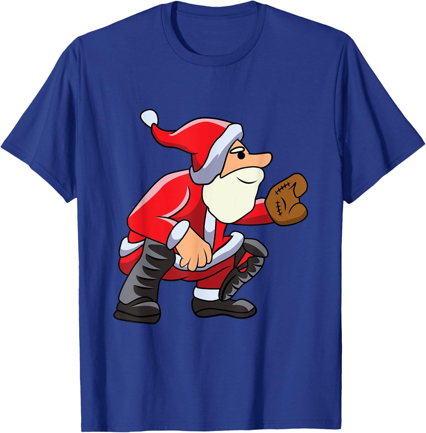 Catcher Baseball Santa Christmas Sport Xmas Pajama Boys Kids T-Shirt - T-Shirt | Royal