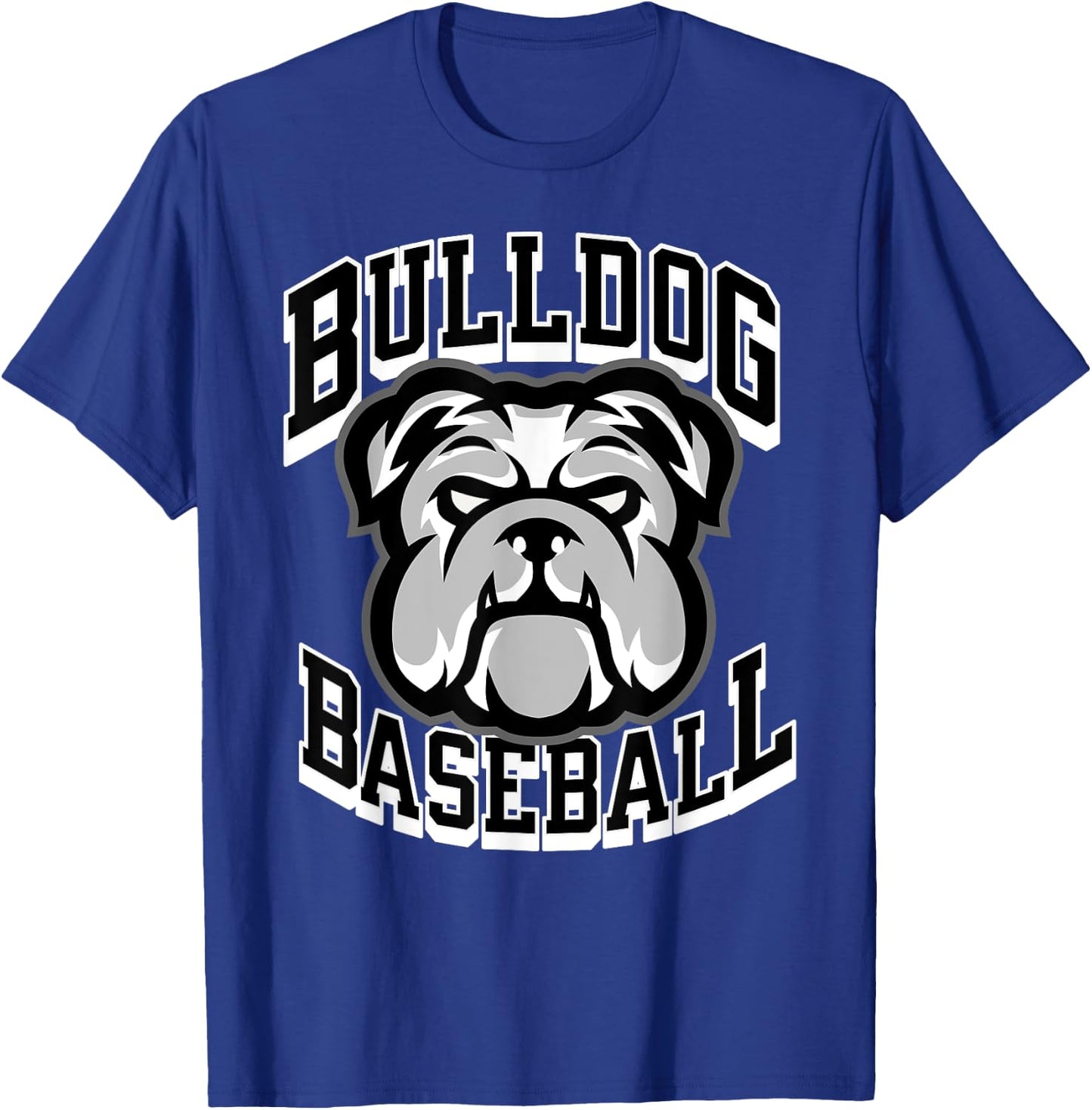 Bulldogs Black Baseball Game Day Print Stars Mom Dad Royal T-Shirt - T-Shirt | Royal