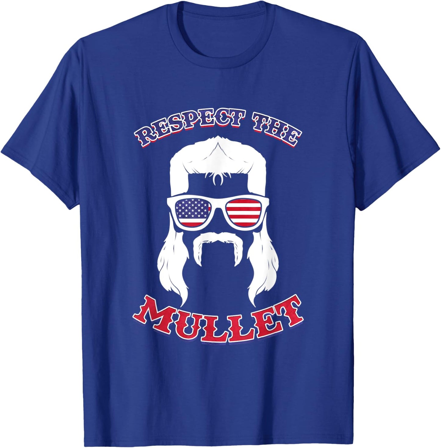 Respect the Mullet - Funny USA Mullet T-Shirt - T-Shirt | Royal