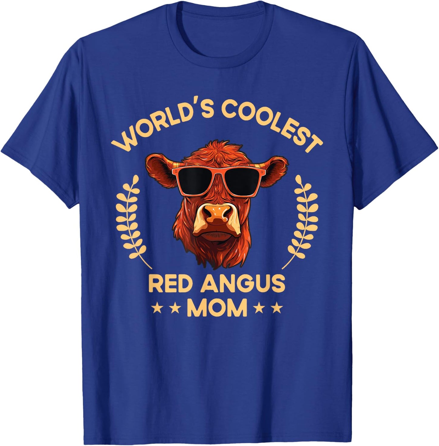 World's Coolest Cow Mom Mama - Women Farmer Red Angus T-Shirt - T-Shirt | Royal