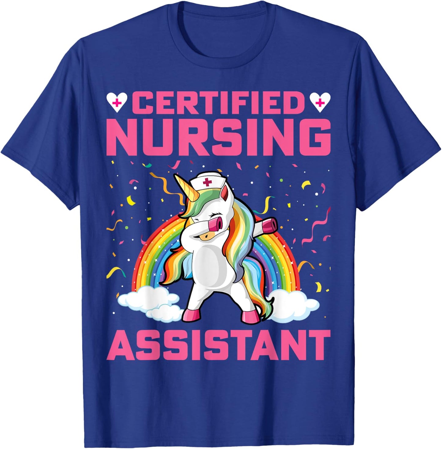 Certified Nursing Assistant - Dabbing Unicorn CNA Nursing T-Shirt - T-Shirt | Royal