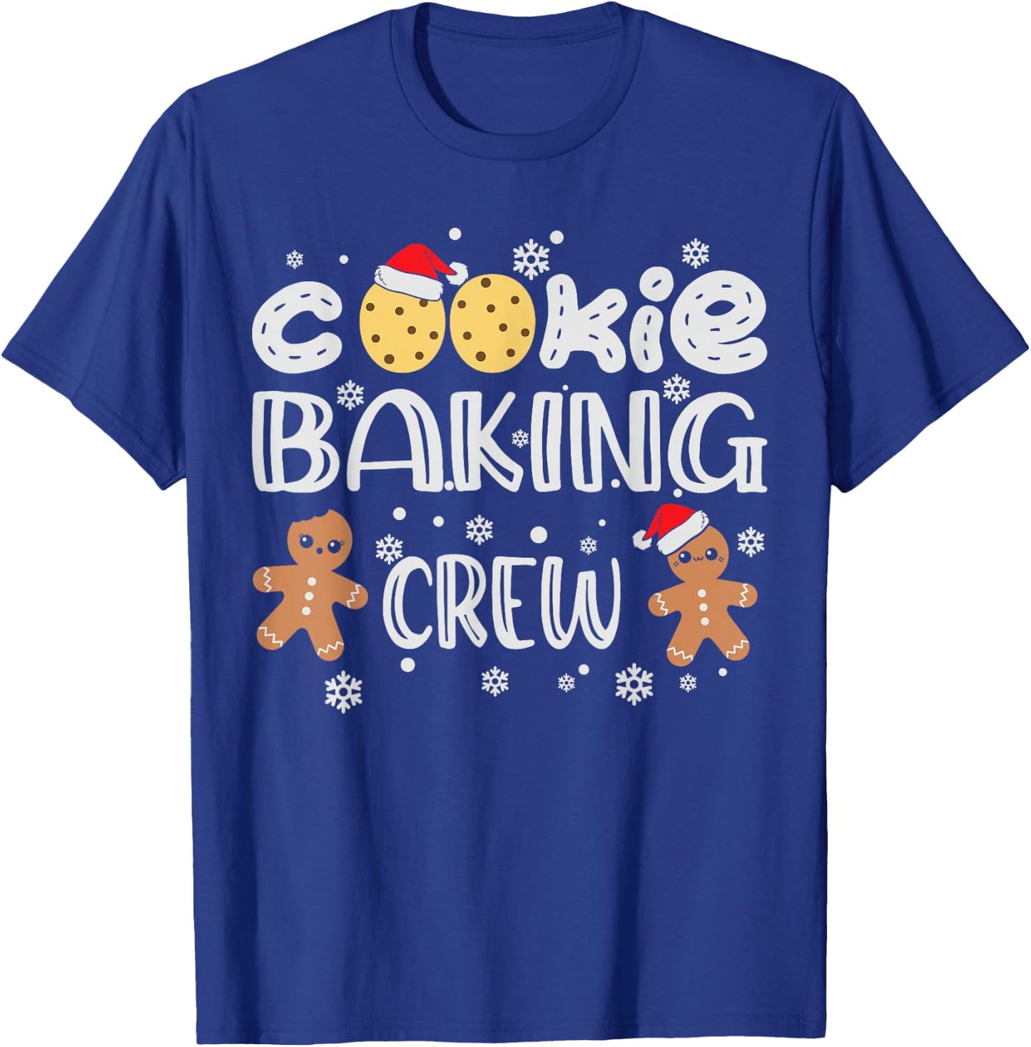 Cookie Baking Crew Gingerbread Men with Xmas Hats T-Shirt - T-Shirt | Royal