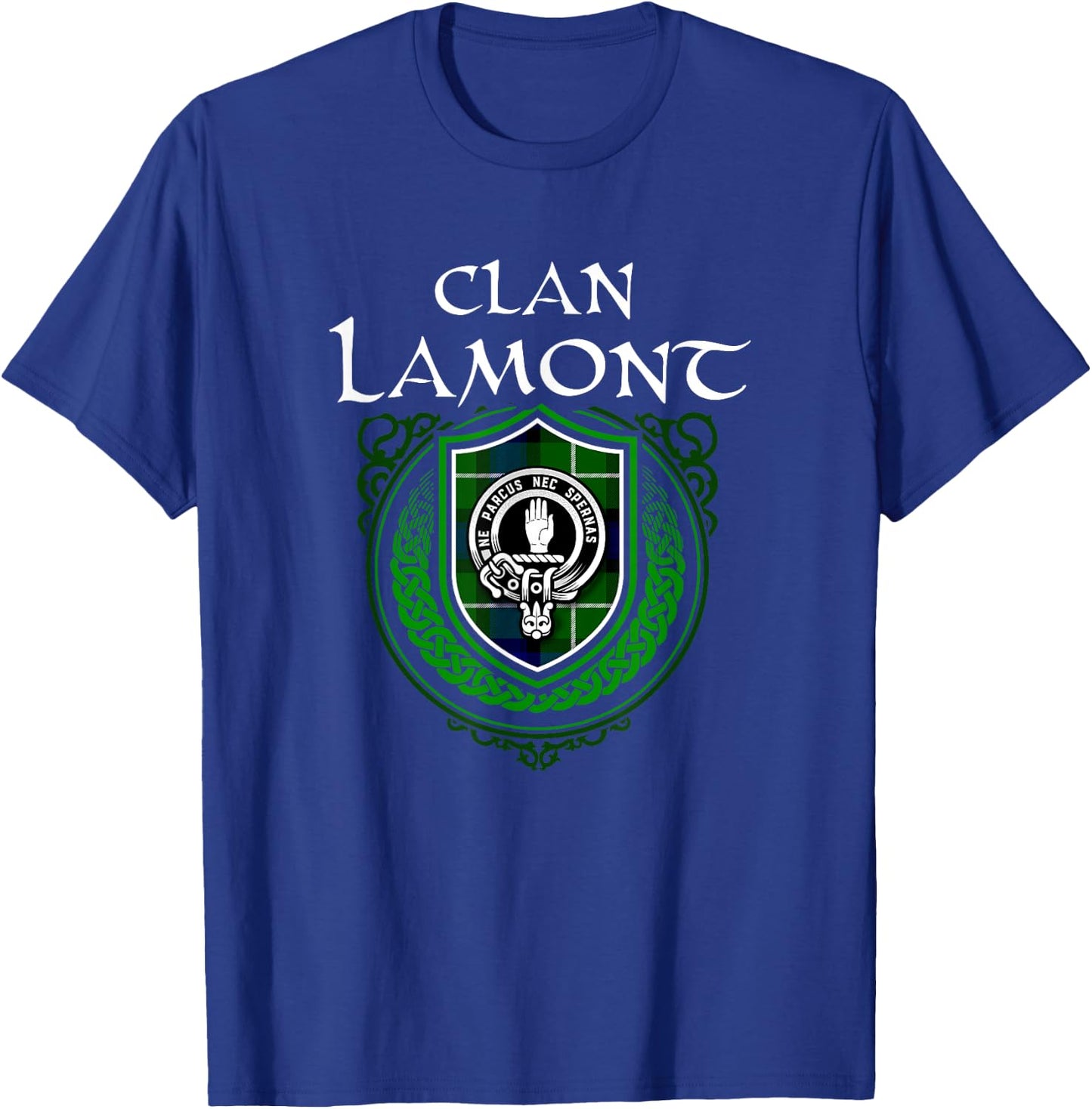 Clan Lamont Surname Scottish Clan Crest Tartan Badge T-Shirt - T-Shirt | Royal